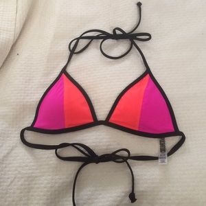 PINK triangle bikini top