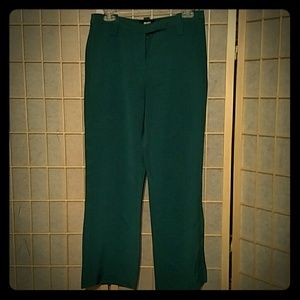 Paige dark teal wide leg silk trousers