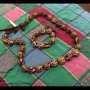 Hawaiian Kukui nut necklace & bracelet set
