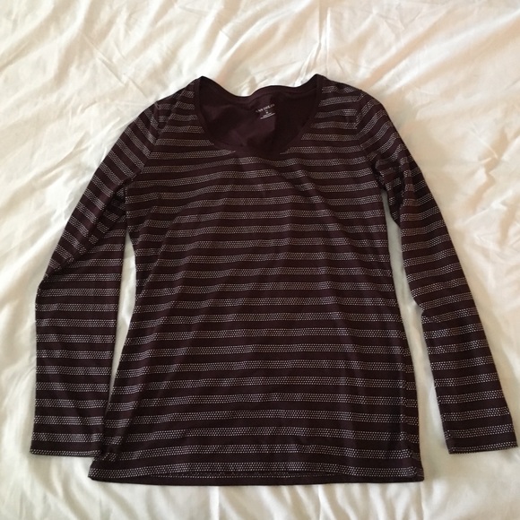 🔥SALE🔥 Ann Taylor Purple Top w/ Silver Stripes - Picture 1 of 3