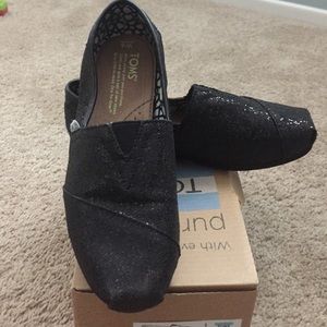 Toms Black Glitter shoes