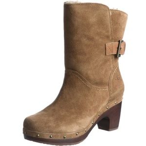 Size 12 Ugg Amoret leather heeled suede boots