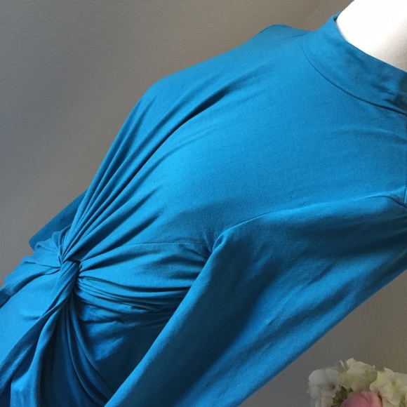 Teal knot long sleeve dress - Picture 3 of 5