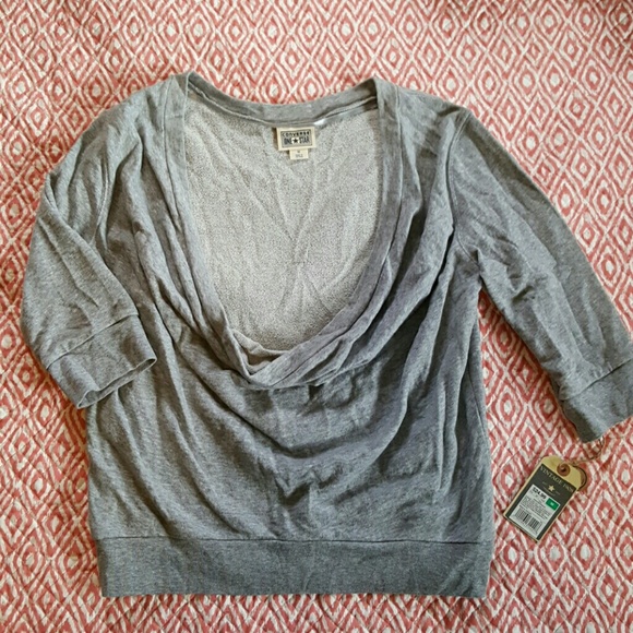 DONATED Cowl neck Converse top