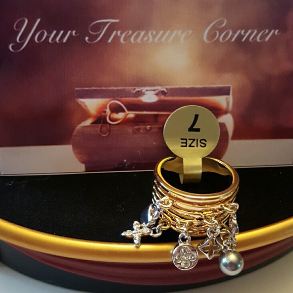 18k Plated Gold Charm Ring