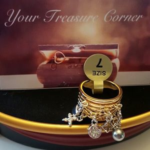 18k Plated Gold Charm Ring