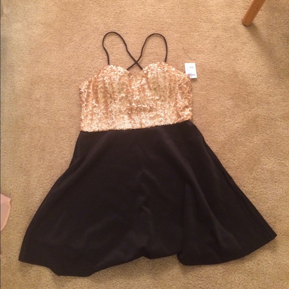 Black with champagne sequins