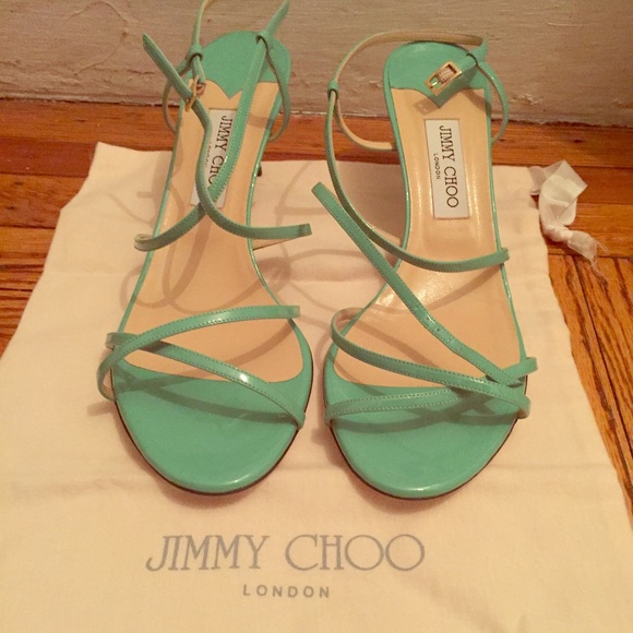 Jimmy Choo Shoes - Patent leather kitten heels peppermint size 42