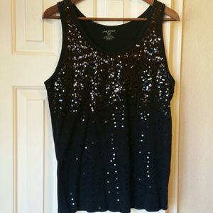 Black Lane Bryant tank with sequins (sz 14/16)