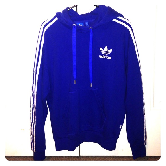 Blue hooded cowl neck sweatshirt adidas