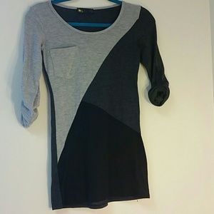 Gray color block dress