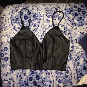 Leather crop top