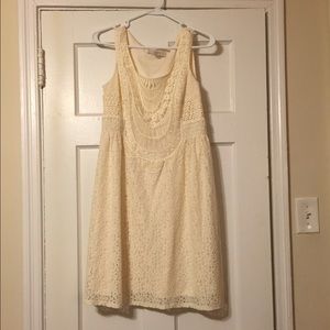 NWOT LOFT cream lace dress size 4