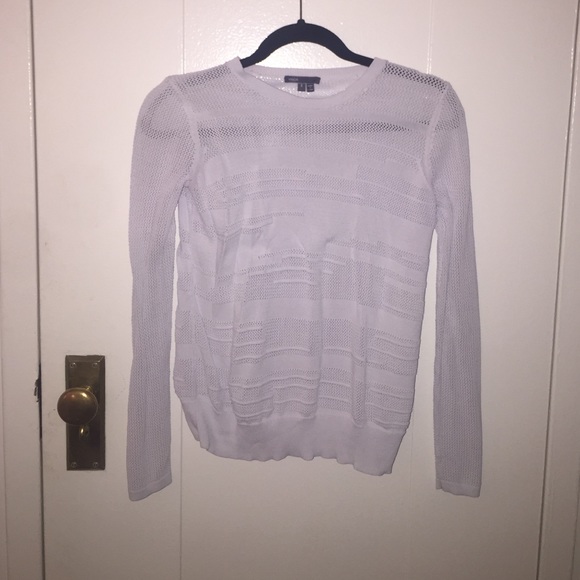 Small white Vince textured sweater