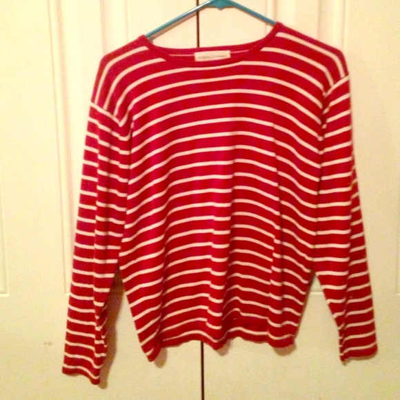 Red and white striped sweater