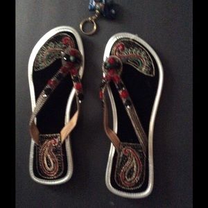 Multi hand crafted  slipper sandals