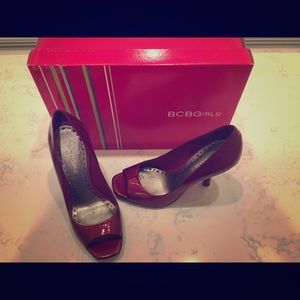 BCBGirls Ariel Patent Ruby Pearl Red Pump