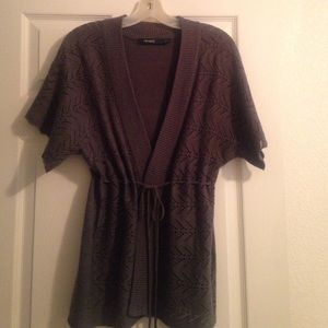 Eloquii Gray Open Front Sweater