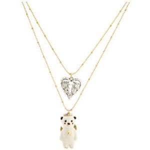 ⏳RARE‼️Betsey Johnson Snow Angel Bear Necklace