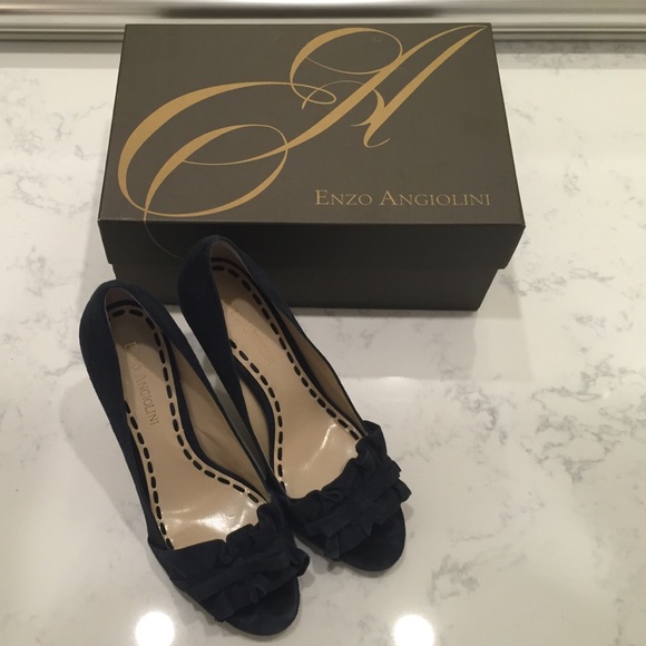 Enzo Angiolini Navy Suede Eamielee High Heel Pump - Picture 1 of 3