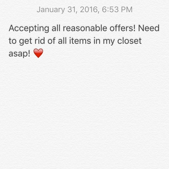 Accepting all reasonable offers!