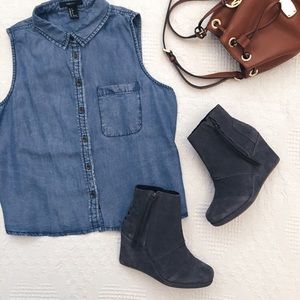 Brand New TOMS Desert Wedge Bootie