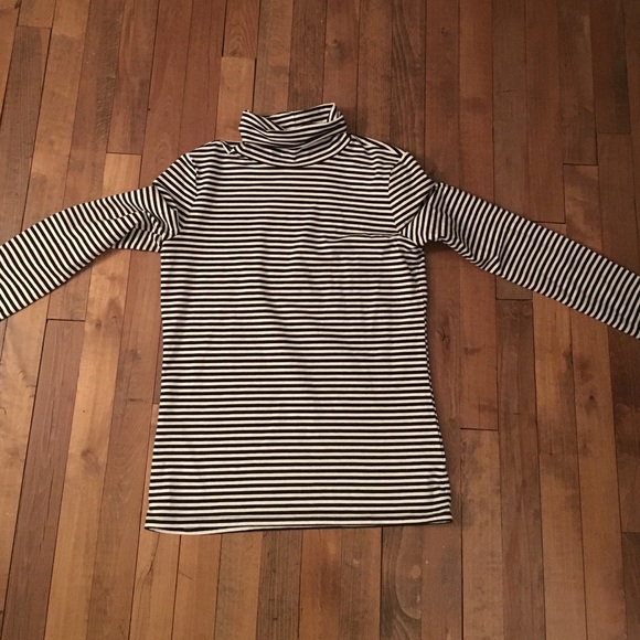 Talbots striped black and white turtle neck