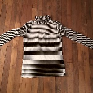 Talbots striped black and white turtle neck