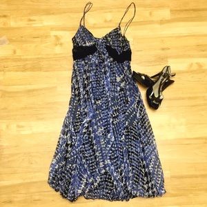 Zara Women's M Blue Black Silk Dress