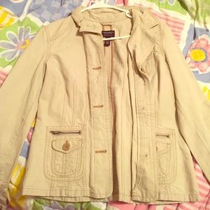Super cute tan jacket!