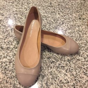 Franco Sarto Nude Leather & Patent Toe Flats