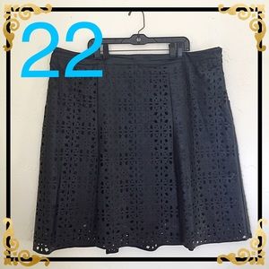 Worthington Faux Leather Cut-Out Skirt