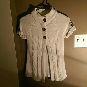 Creme Acrylic Kids Short Sleeve Sweater