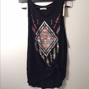 Black Aztec design tank