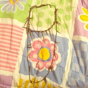 Double chained gold/brass necklace