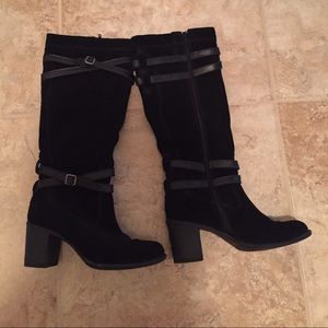 Black suede boots