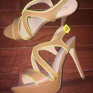 Aldo Nude/Neon Stiletto Sandals