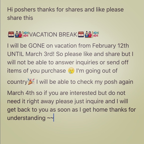 GOING ON VACATION