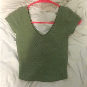 green crop top