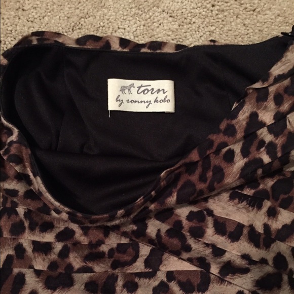 Leopard Print Rushing Mini Skirt - Picture 3 of 6