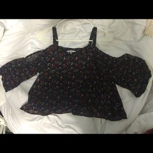 cold shoulder floral top