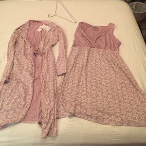 Destination Maternity Sleepwear Set Robe & Nightie