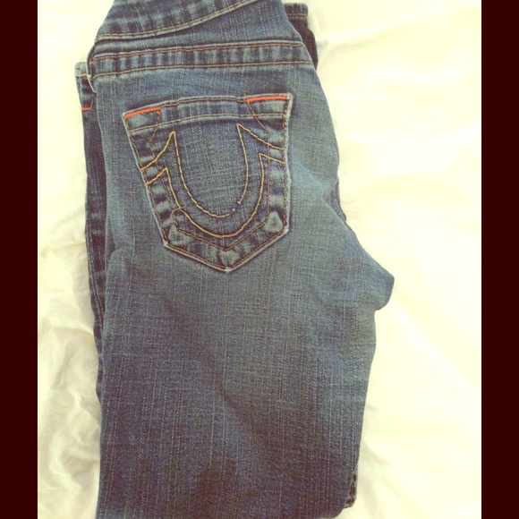 True Religion Jeans--light wash, cropped.