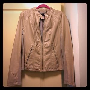 Tan Faux Leather Jacket