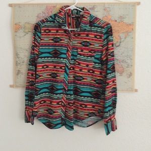 BDG Aztec Button Up