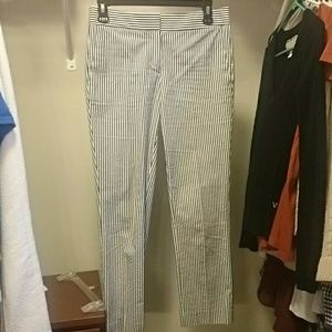 LIKE NEW J Crew White with Navy Striped Pant