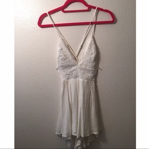 White lace tank romper