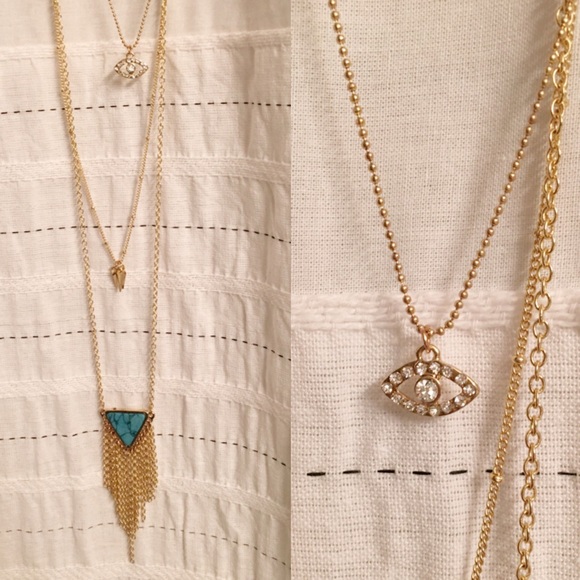 💙 Turquoise marbled 3 layer necklace - Picture 2 of 3