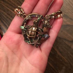 Vintage costume jewelry turtle necklace