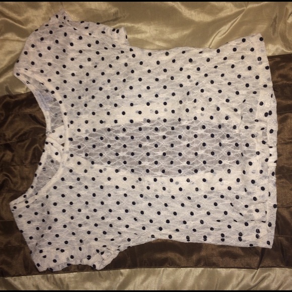 White shirt with black polka dots